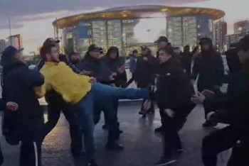 Фотография к новости: Футбольные фанаты устроили драку в Астане: суд назначил 10 суток ареста