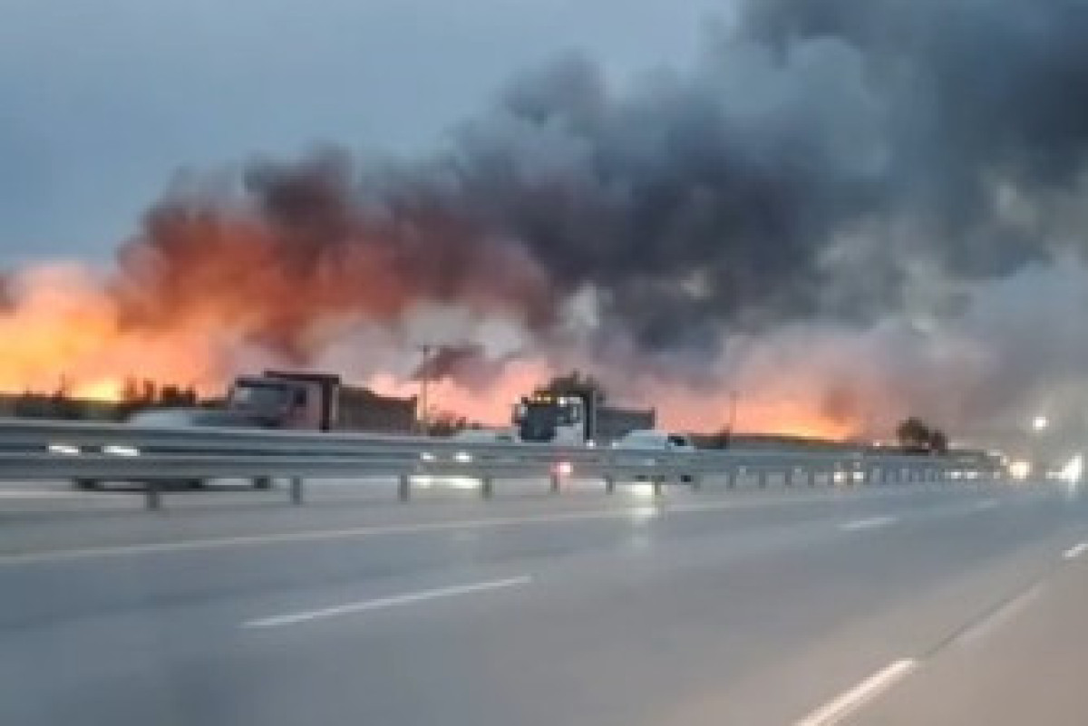 Пожар парализовал движение на трассе Алматы-Талдыкорган