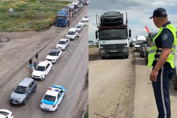 Фотография к новости: Граница до сих пор стоит: казахстанские водители часами ждут въезда в РФ