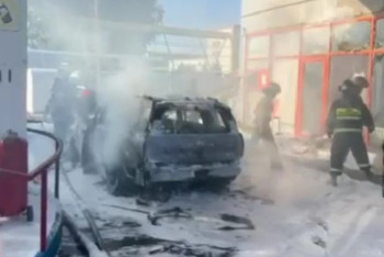 Фотография к новости: Пожар на АГЗС в Актобе: легковушка вспыхнула во время заправки баллона