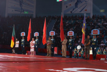 Фотография к новости: В Астане стартовал первый Чемпионат мира по қазақ күресі среди военнослужащих