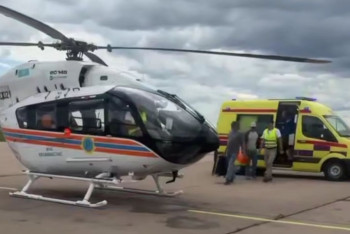 Вертолёт МЧС экстренно доставил пациентку в больницу Кокшетау