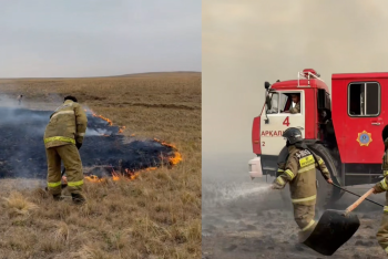 Фотография к новости: Степь в огне: в Костанайской области спасатели борются с сильным пожаром
