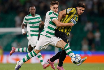 Фотография к новости: Первый тайм "Спортинга" и "Кайрата" завершился со счётом 1:0