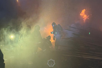 В Кокшетау пожарные потушили возгорание на пилораме