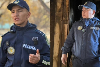 Фотография к новости: Полицейские в Улытау спасли из огня троих детей