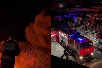 Фотография к новости: Крупная свалка автошин горела в Темиртау