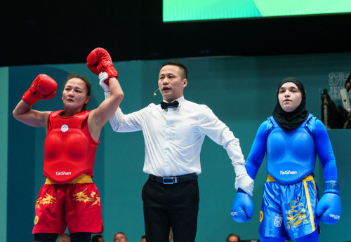 Фотография к новости: Аян Турсын вышла в четвертьфинал соревнований по ушу на Играх Исламской солидарности