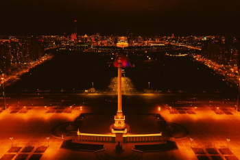 Фотография к новости: В Астане зажгли оранжевую подсветку в поддержку кампании "16 дней"