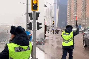 Фотография к новости: Полиция Астаны перешла на усиленный режим из-за непогоды