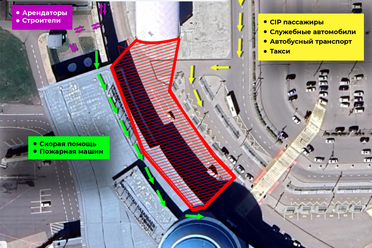 В аэропорту Астаны построят переходную галерею к станции LRT "Әуежай"