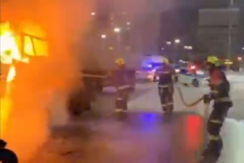 Фотография к новости: В Астане на левом берегу сгорел грузовик