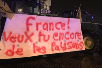 Фермеры на тракторах протестуют в Париже