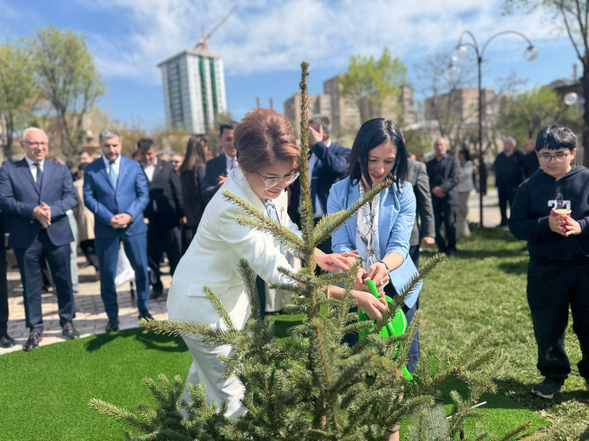 Аида Балаева посадила ель в Ереване