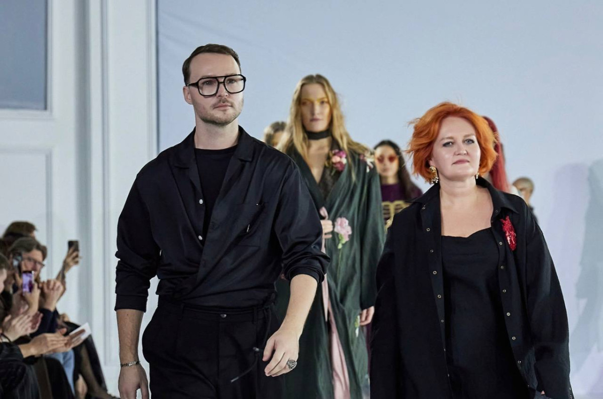 Российские дизайнеры Денис Бурлаков и Татьяна Васильева. KFW, Алматы, ноябрь 2024 г.